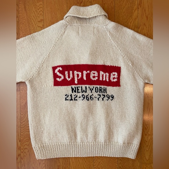 Supreme Box Logo Cowichan Sweater, Large - Picture 4 of 7